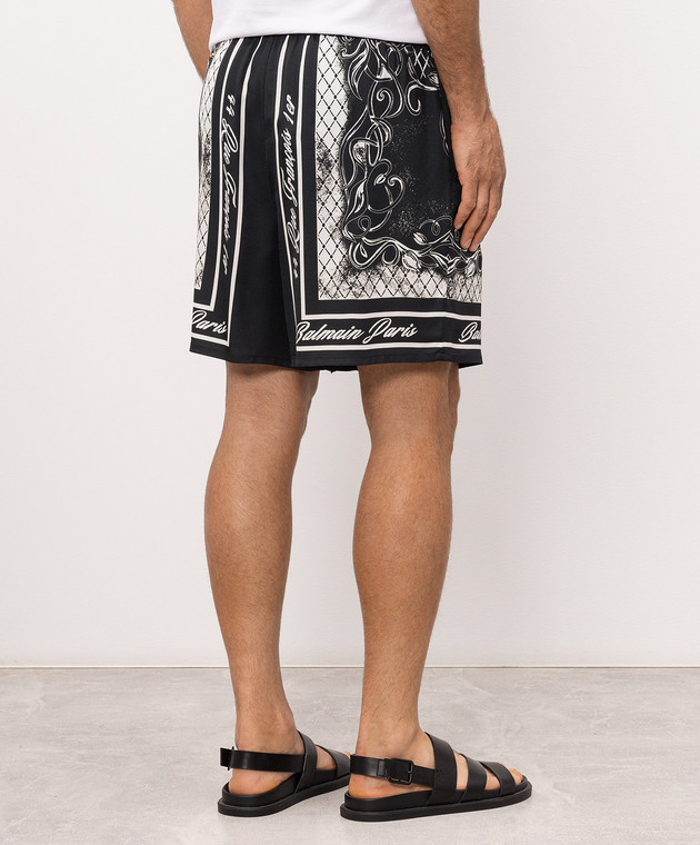 Balmain Черные шорты Foulard в принт HH1PA145VJ07 изображение 4