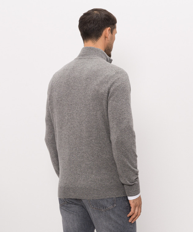 Brunello Cucinelli Серый джемпер из кашемира с молнией M2200124 изображение 4