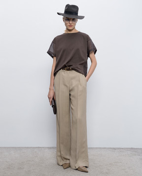 Brunello Cucinelli Коричневая футболка M0T81BX800