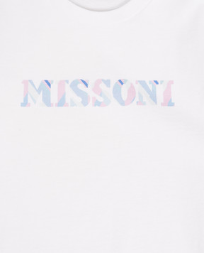 Missoni Детская белая футболка с принтом MY8A41Z36721214
