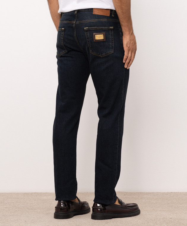 Dolce&Gabbana Синие джинсы слим с нашивкой логотипа GY07CDG8PM5 изображение 4