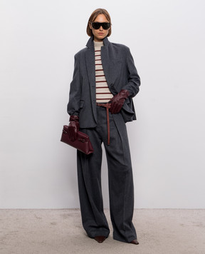 Brunello Cucinelli Бордовый замшевый пояс с цепочкой мониль M0DELC149P