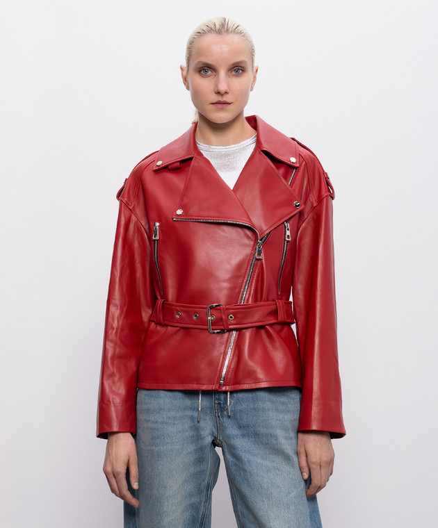 Babe Pay Pls Червона шкіряна косуха з поясом 2208ЗМNATUREL зображення 3