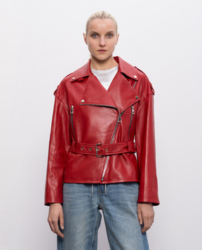 Babe Pay Pls Червона шкіряна косуха з поясом 2208ЗМNATUREL