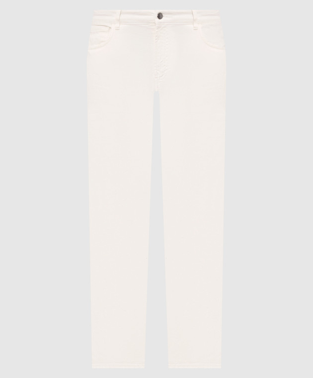 Canali Білі джинси з патчем логотипа PD0163791719