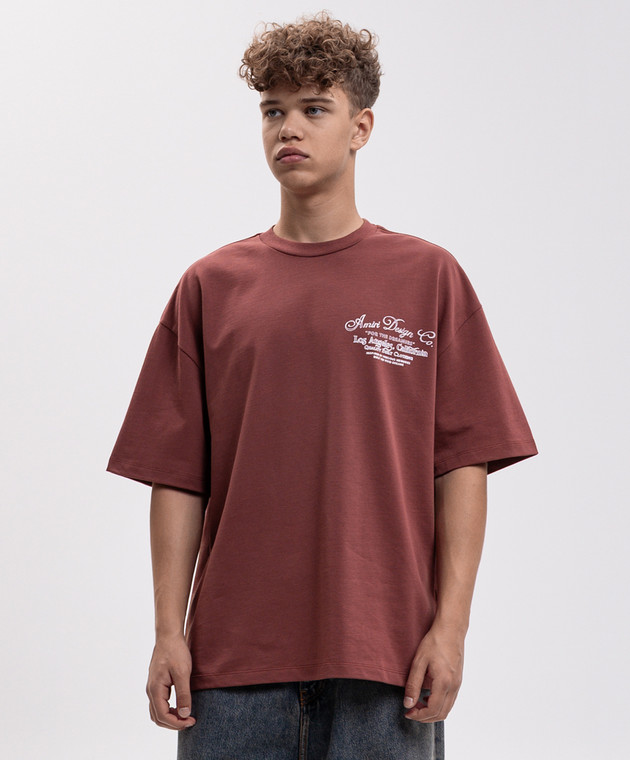AMIRI Коричневая футболка Dreamers Chain Stitch AM426JR003 изображение 3