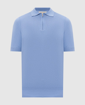 Cashmere&Whiskey Голубое поло в узоре CH104Z