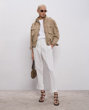 Brunello Cucinelli Біла футболка з ланцюжком моніль M0T81EC710