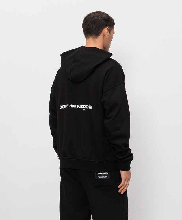 Comme des Fuckdown Чорна спортивна куртка з принтом логотипа FMS6CFABM01900 зображення 4