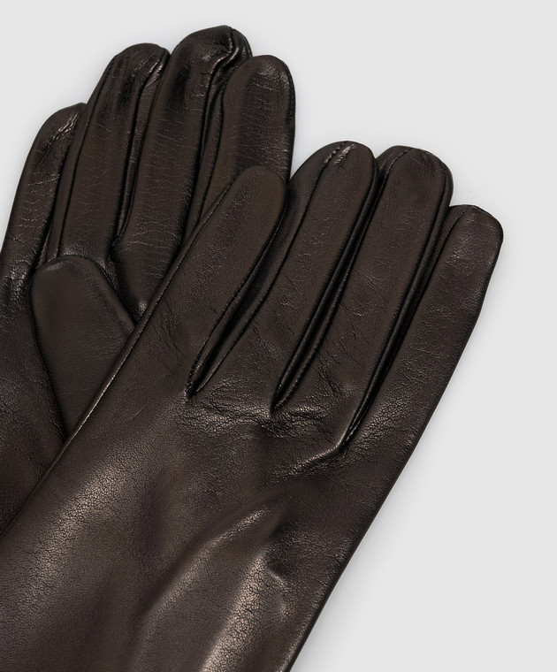 Sermoneta Gloves Чорні шкіряні рукавички 301A зображення 3
