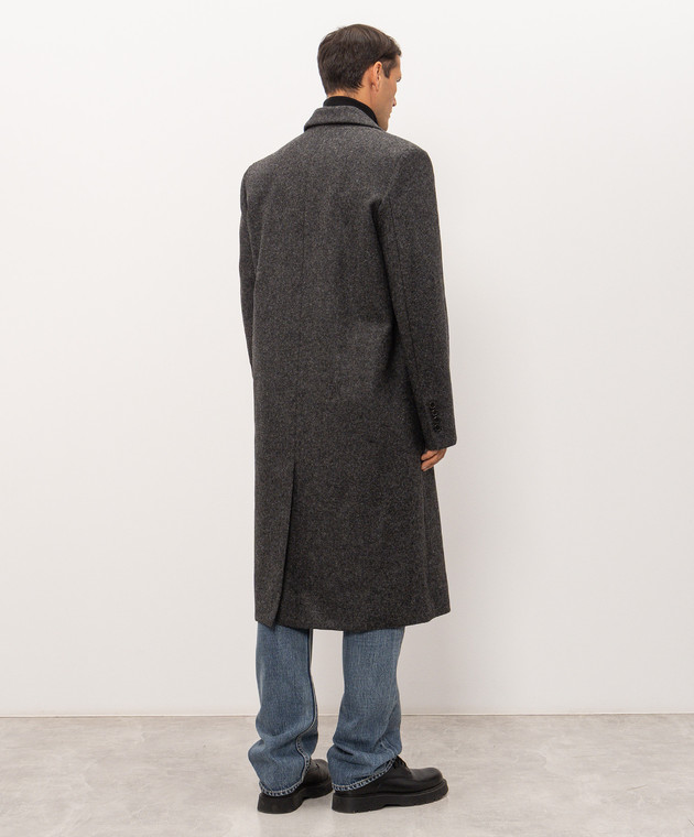 JW Anderson Серое двубортное пальто Crombie из шерсти CO0354PG1872 изображение 4