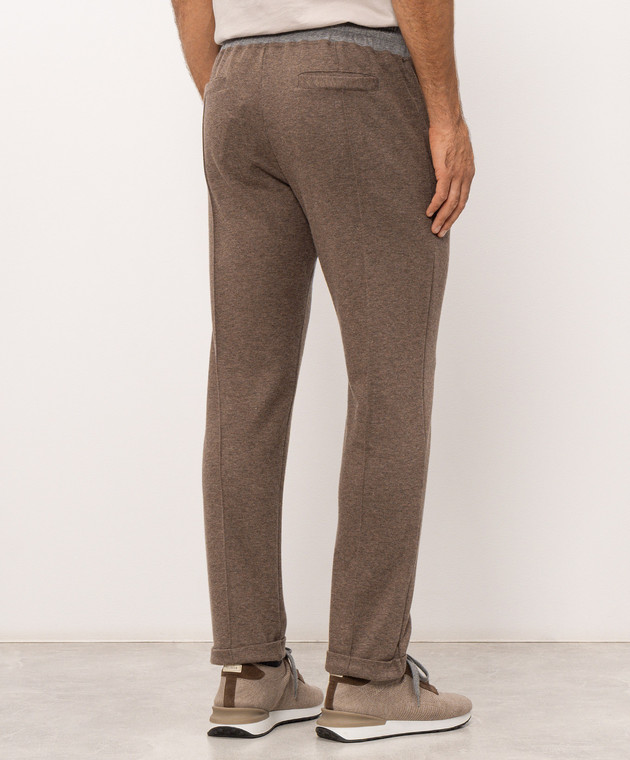Doriani Cashmere Коричневі штани з вовни з відворотами 875PANTTAZJ36 зображення 4