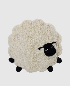 Bloomingville Білий килимок Dolly з вовною у формі овечки 82062350