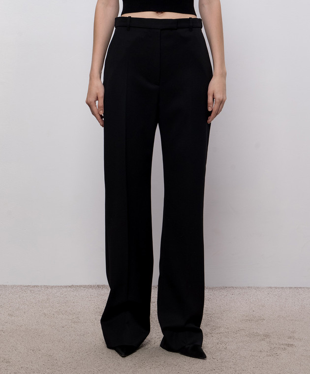 Alexander McQueen Черные брюки из шерсти 847381QJAAC изображение 3