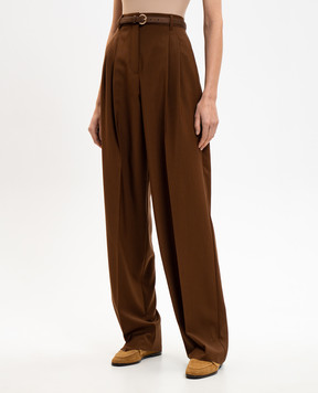 Max Mara Коричневі штани MSTBACIO з вовни MSTBACIO