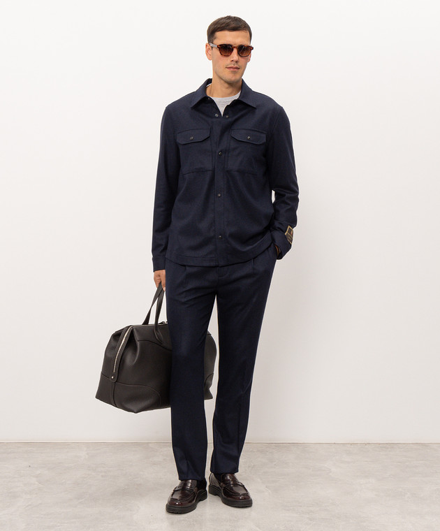 Cashmere&Whiskey Синие брюки из шерсти и кашемира 02556R0775 изображение 2