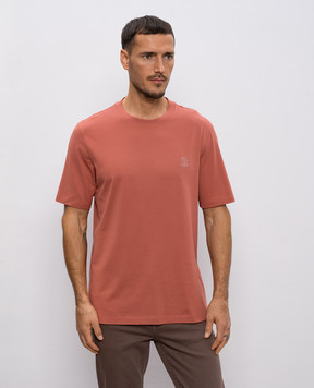 Brunello Cucinelli Рожева футболка з емблемою M0B138440