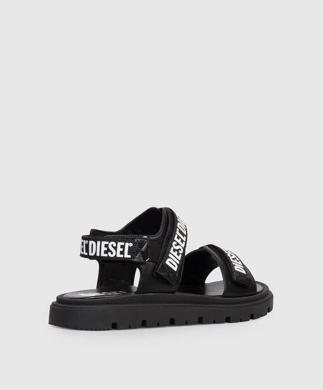 Diesel Дитячі чорні сандалі з принтом логотипа BC1067KF0183640 зображення 3
