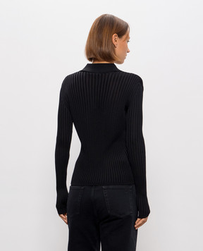 Balmain Черный кардиган в рубчик SH0000000014