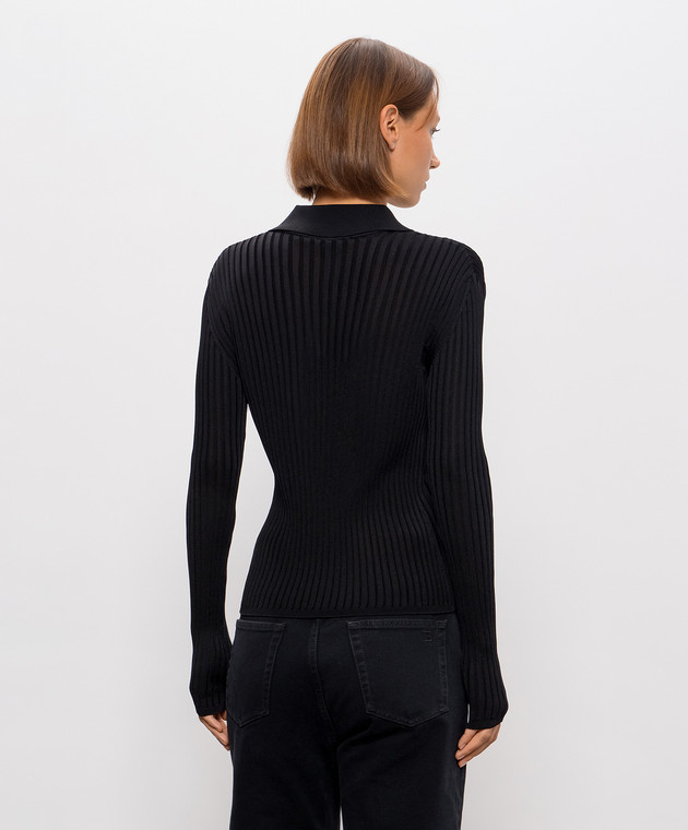 Balmain Чорний кардиган в рубчик SH0000000014 зображення 3