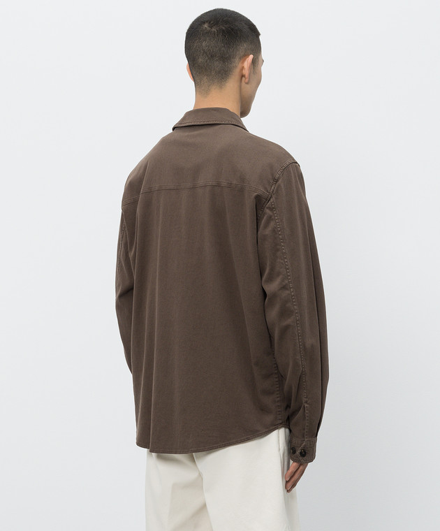 Woolrich Коричнева сорочка з льоном CFWOOS2036MRUT5288 зображення 4
