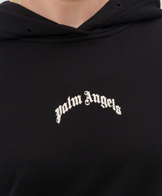 Palm Angels Черные худи с принтом логотипа PWBB076S26FLE001 изображение 5