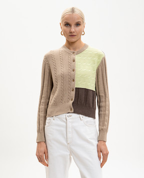 3.1 Phillip Lim Бежевый кардиган с шерстью альпаки в узор E26170520AMC