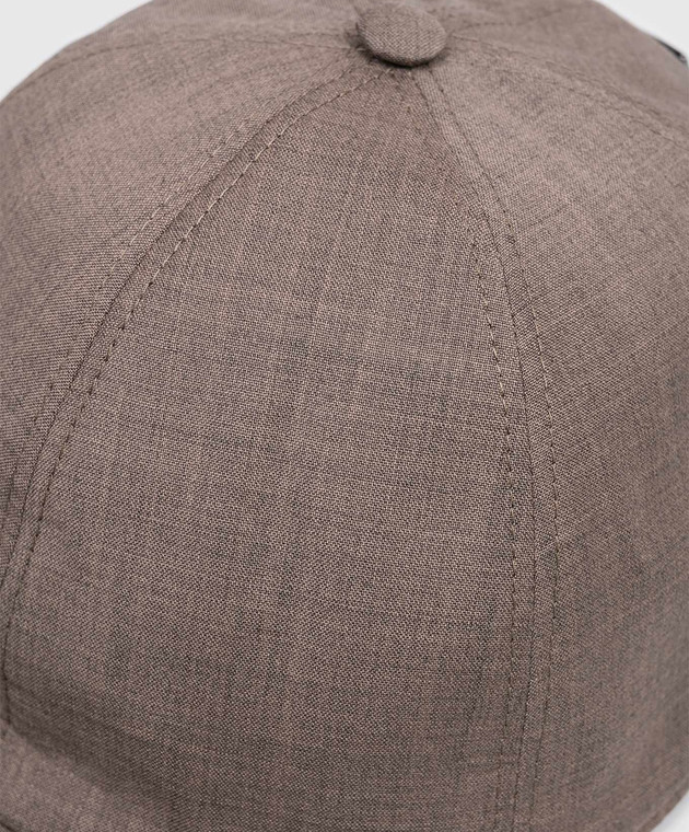 CAPOBIANCO Коричневая кепка из шерсти 20MC1UN00 изображение 4