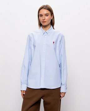 Ami Paris Голубая рубашка BFUSH063CO0031w