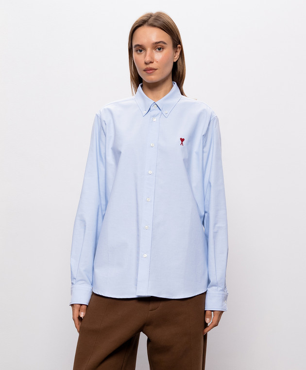 Ami Paris Блакитна сорочка BFUSH063CO0031w зображення 3