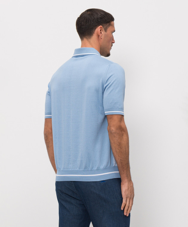 Castangia dal 1850 Блакитне поло у візерунок CA06E23 зображення 4