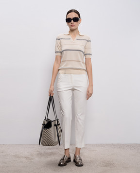 Peserico Бежеве поло в смужку A99092F149173M