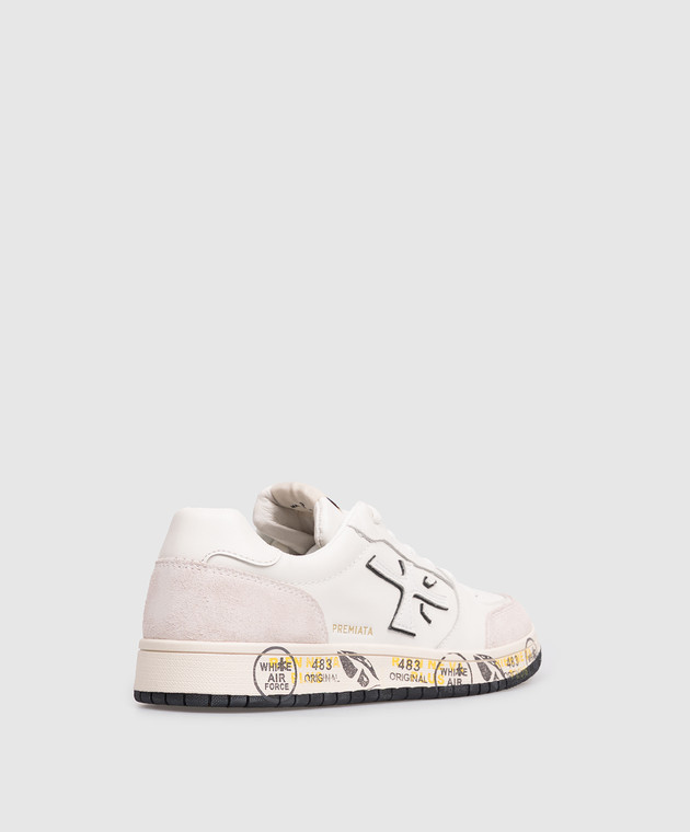 Premiata Детские белые кожаные кроссовки MARC 352895233639 изображение 3
