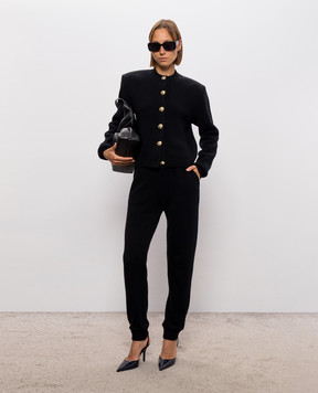 Balmain Черный кардиган из кашемира и шерсти мериноса CA0000000013