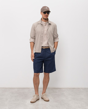Brunello Cucinelli Бежевая ветровка в стиле рубашки MV4086541