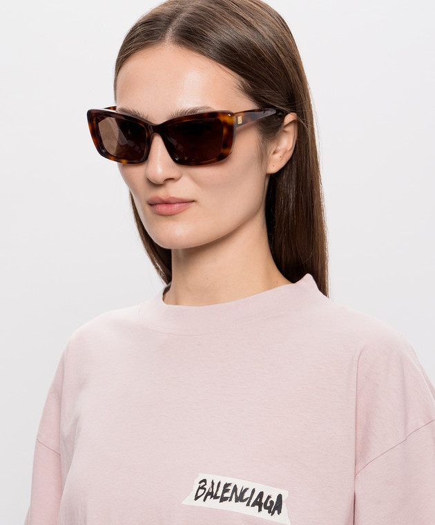 Balenciaga Коричневые солнцезащитные очки Palma Cat 870653T0039 изображение 2