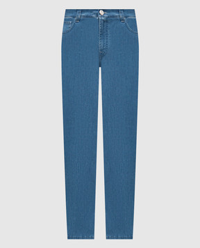 Stefano Ricci Блакитні джинси з вишивкою монограми MFT61B3140TR138L