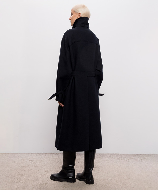 Ann Demeulemeester Черное двубортное пальто Maira из шерсти B0014250FA207 изображение 4