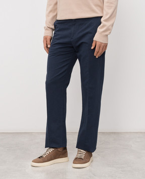 Trussardi Сині штани з льоном P709M300122NMP302T65