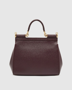 Dolce&Gabbana Фиолетовая кожаная сумка Sicily BB6002B1001