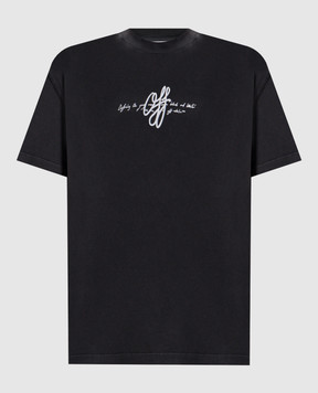 Off-White Серая футболка Stroke 2FA00440T
