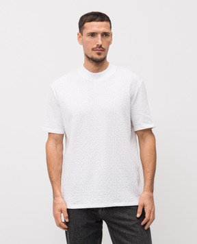 Balmain Біла футболка у візерунок GH1EG200JL67