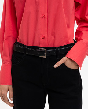 The Attico Черный кожаный ремень 260WKE00029LBT019AA