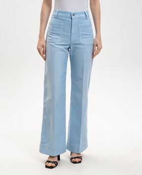 Victoria Beckham Голубые джинсы клеш Alina с патчем логотипа 1126DJE007252BS