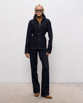 Kiton Синяя куртка с поясом DJ61402K0500L
