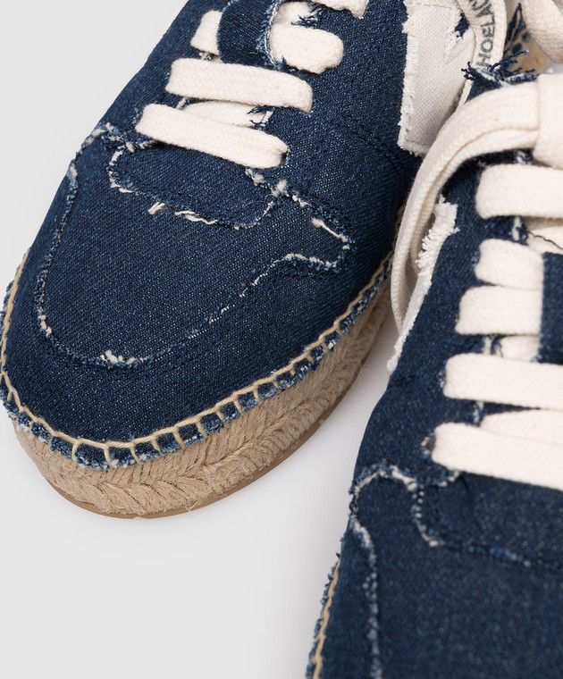 Off-White Синие кроссовки-мюли с нашивкой эмблемы OWIB019S26DEN001 изображение 5