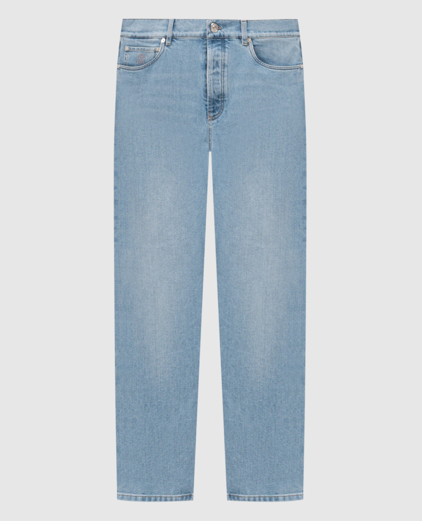 Голубые джинсы с патчем логотипа