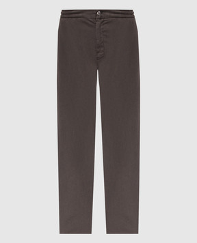 Kiton Коричневі штани з патчем UPLACK0606H