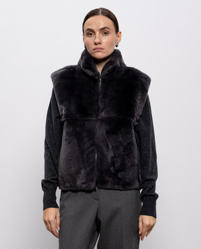 Peserico Сірий комбінований жилет S89298F03B9T470