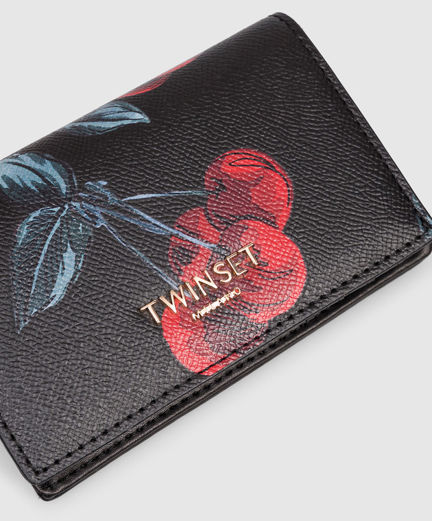 Twinset Чорне портмоне з принтом у вигляді вишень 261TL8030 зображення 4